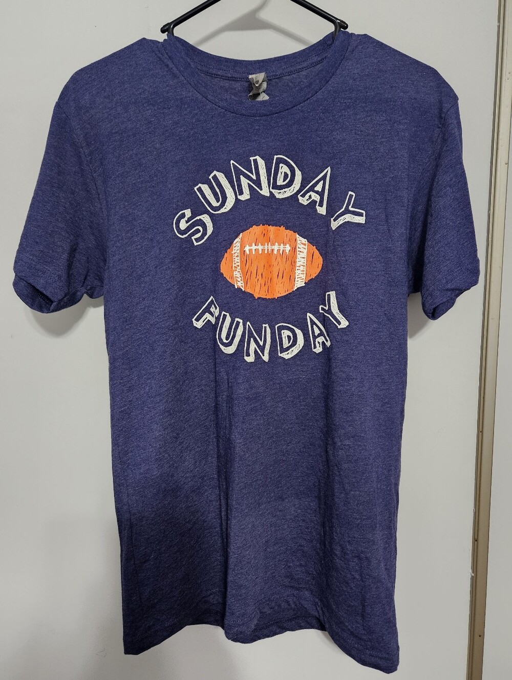 Sunday Funday Men's Graphic T-Shirt - Navy with Orange Football